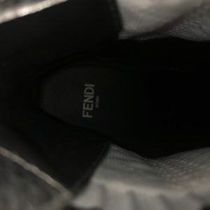 Fendi Sock Detail Chelsea Boots In Metallic